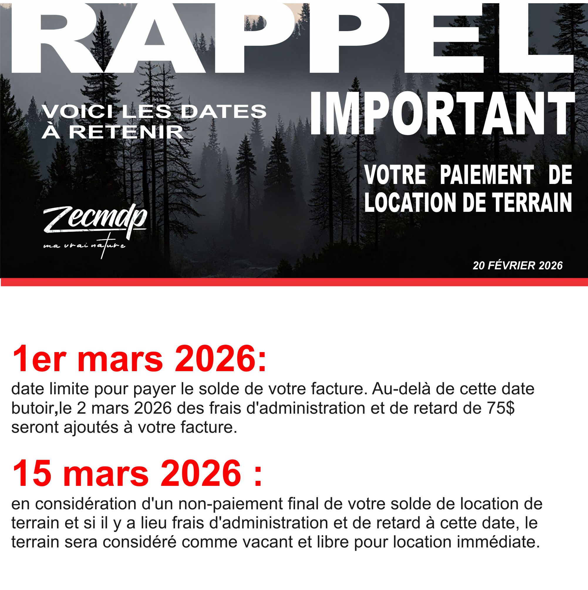 RENOUVELLEMENT CAMPING 2026 RAPPEL 20FEVRIER2026